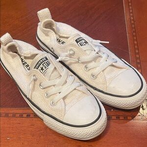EUC white converse All-Star with elastic back size 7